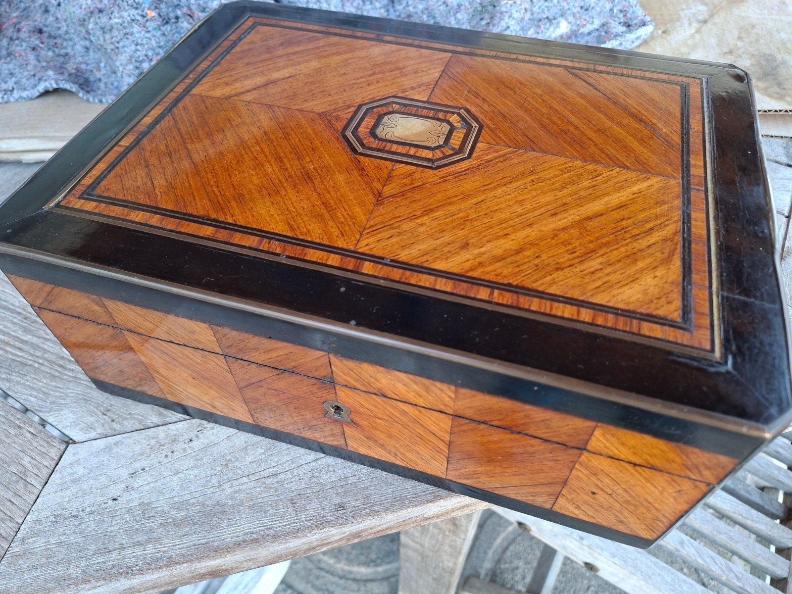 1850- 1870 coffret acajou, ronce de noyer, marqueterie, Enlèvement ou Envoi