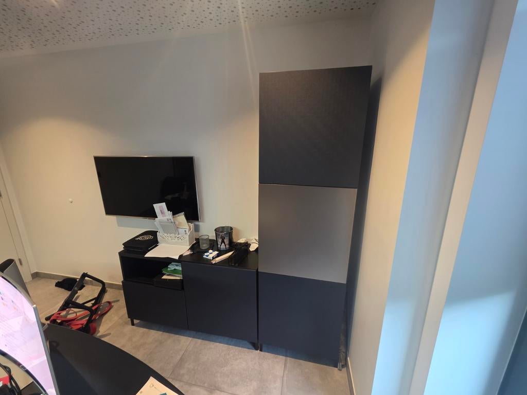 Ensemble IKEA BESTÅ – meuble TV + colonne – bleu nuit, Immo