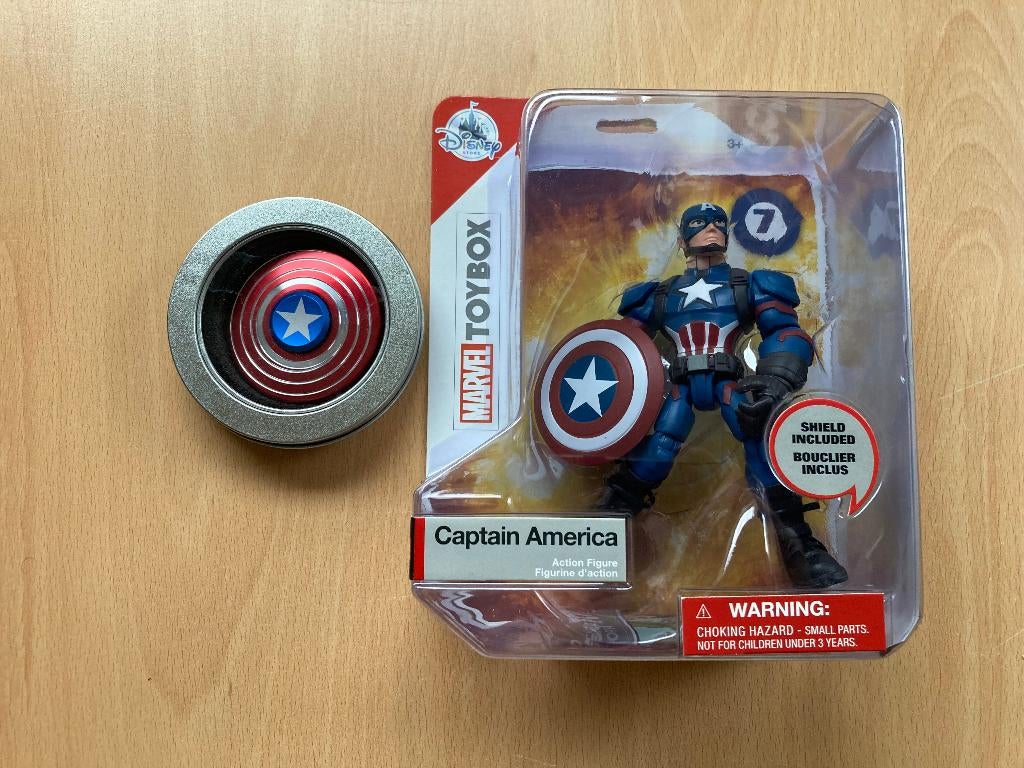 Captain America Action Figure + fidget spinner, Verzamelen, Disney, Nieuw, Beeldje of Figuurtje, Overige figuren, Ophalen of Verzenden