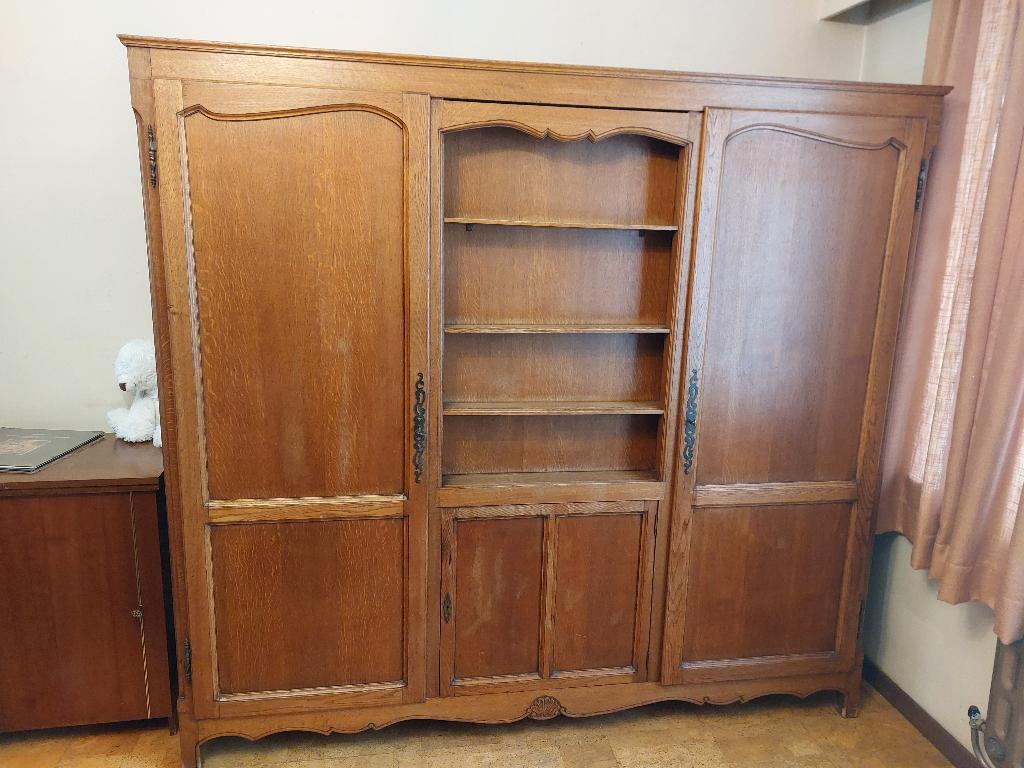 Vintage houten kleerkast - opbergruimte - demonteerbaar, Huis en Inrichting, Kasten | Kleerkasten, Ophalen, Met deur(en), Gebruikt