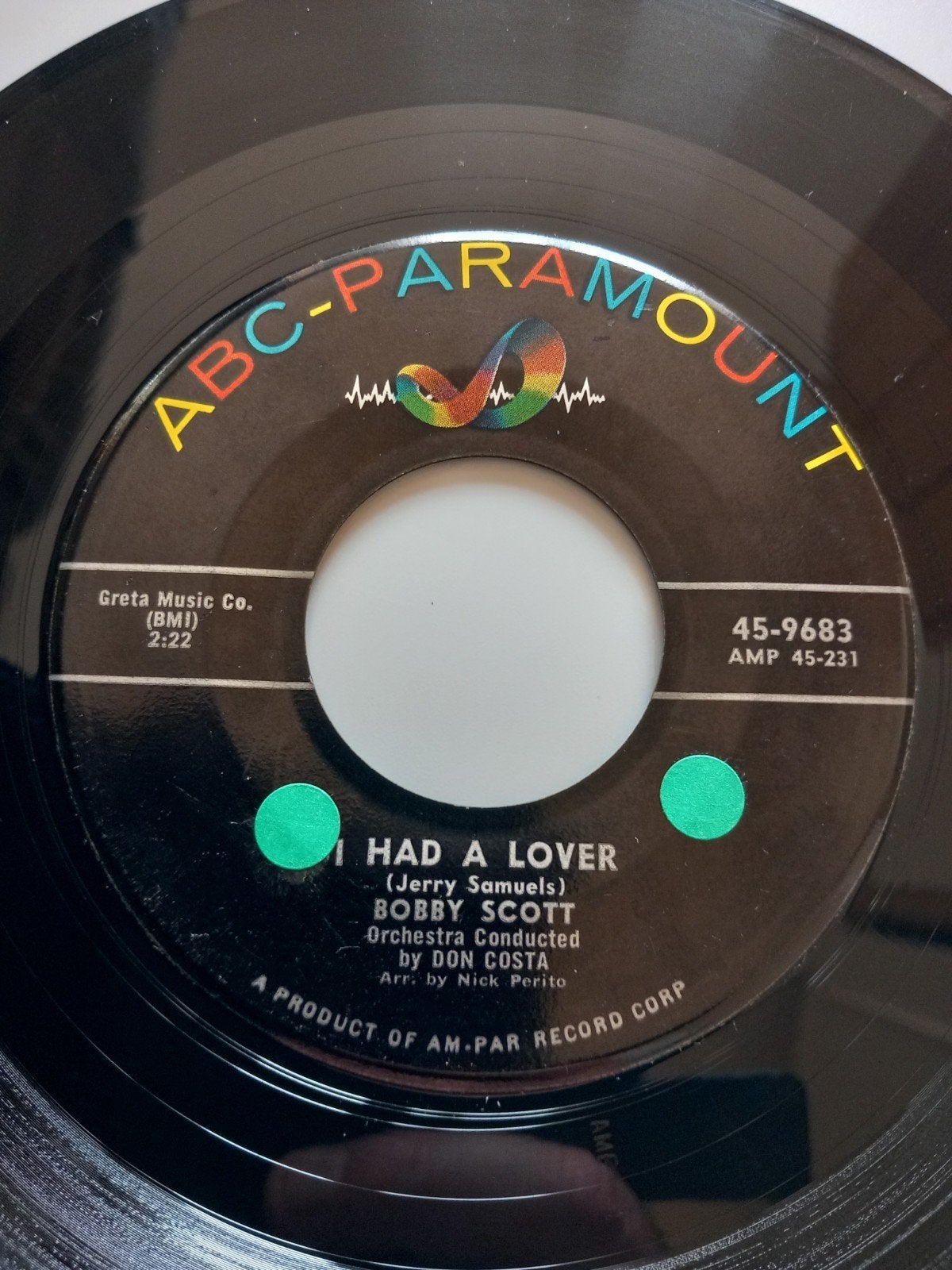 BOBBY SCOTT. I HAD A LOVER. POPCORN ROCK USA. 45T, Enlèvement ou Envoi