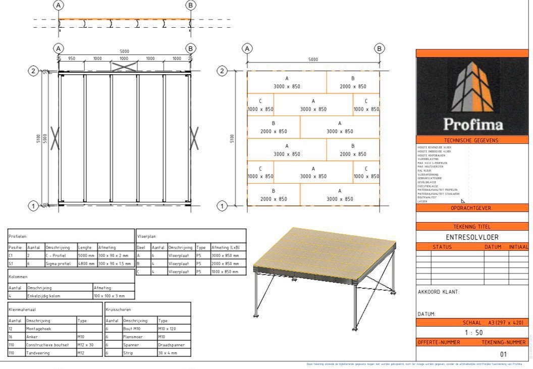 Entresolvloer verdiepingvloer mezzanine tussenvloer 5x5, Ophalen of Verzenden