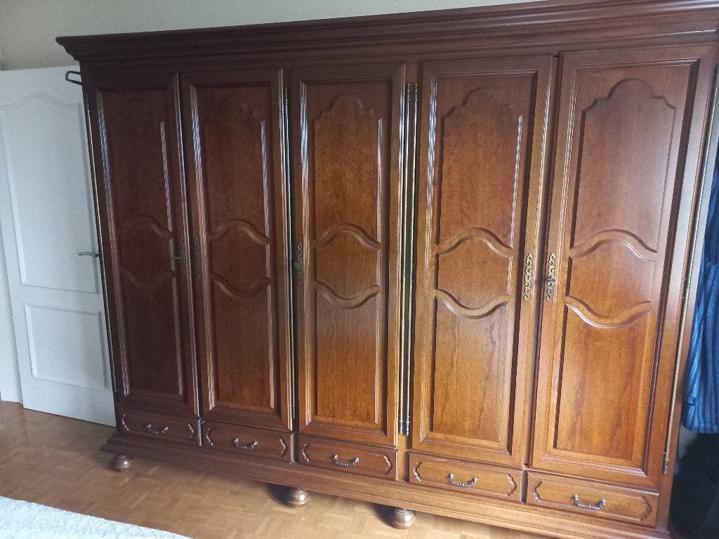 kleerkast + dressoir + 2 nachtkastjes, Huis en Inrichting, Kasten | Kleerkasten, Ophalen, Gebruikt, Kersenhout, Met deur(en)