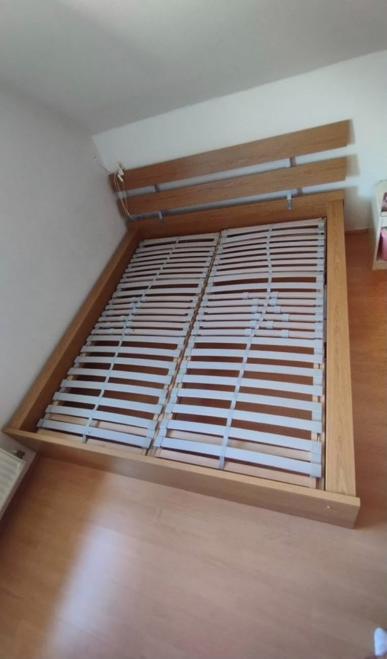 Lit Ikea brun, Enlèvement, Comme neuf, Brun, Bois