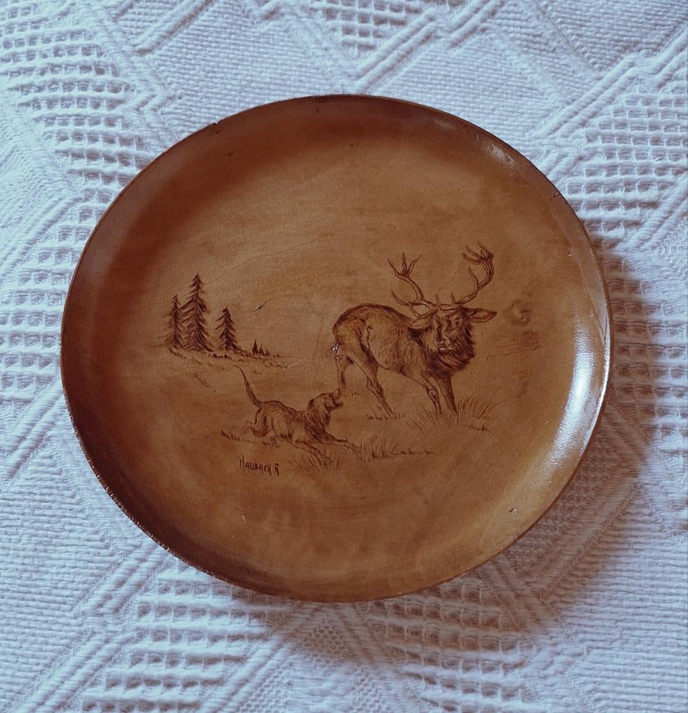 Assiette de Spa pyrogravée, Ophalen of Verzenden
