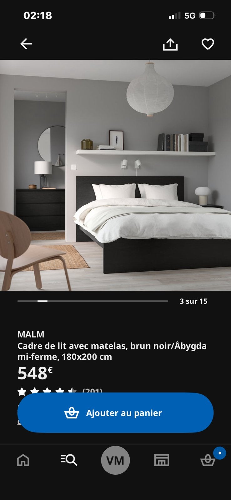 Cadre de lit à vendre, Enlèvement, Ikea