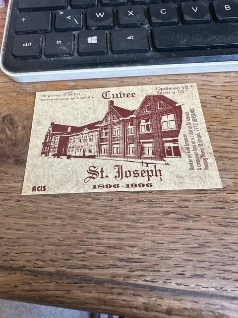 label etiket cuvée St Joseph 1996 nursing home, Ophalen of Verzenden, Zo goed als nieuw, Overige typen, Overige merken