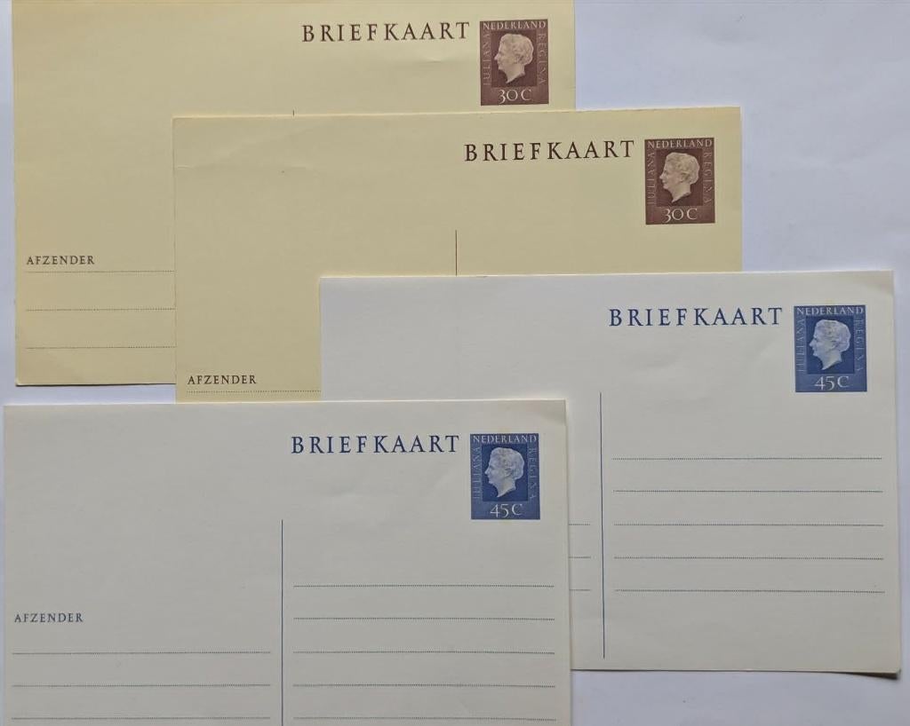 Nederland - 4 blanco briefkaarten, Enlèvement, Carte postale