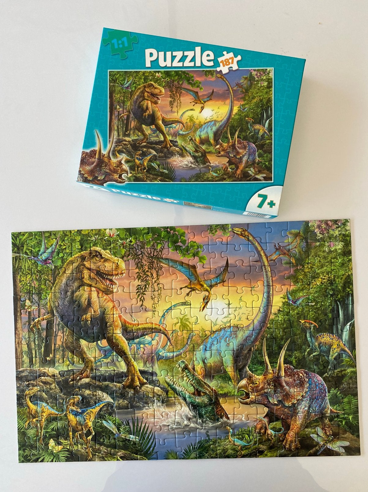 Puzzel dino’s 187 stuks, Ophalen, Zo goed als nieuw