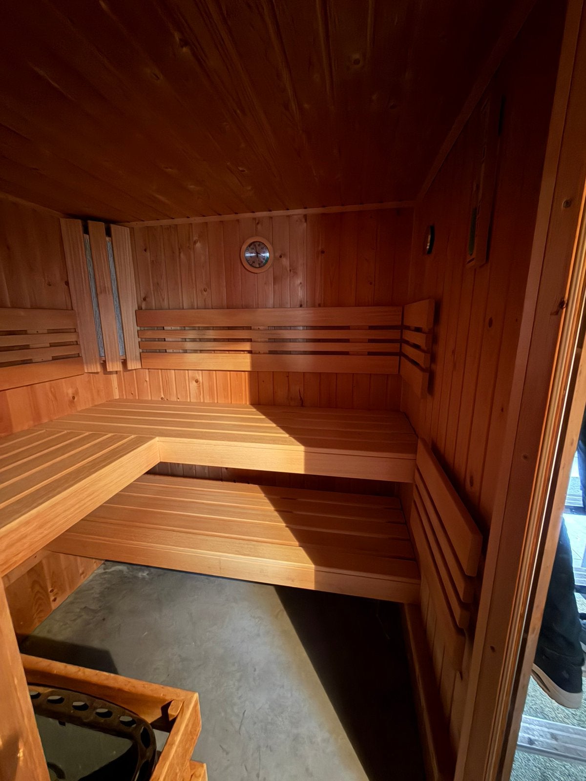 Super goede sauna, Sports & Fitness, Enlèvement, Comme neuf, Finlandais ou Traditionnel, Sauna complet