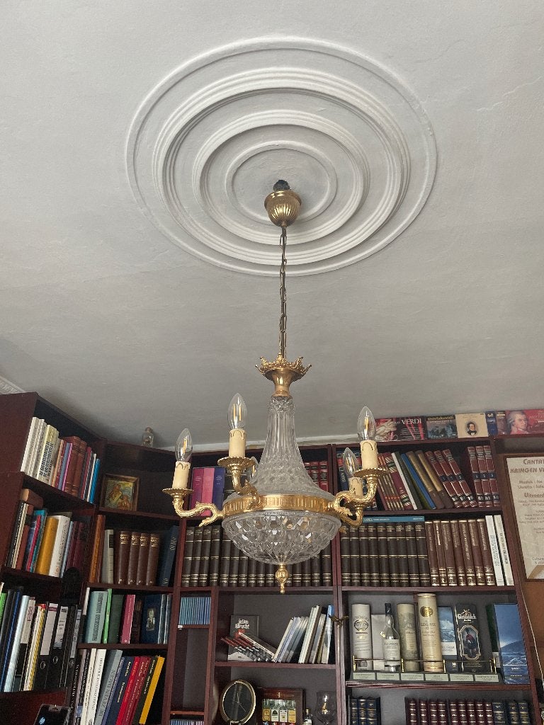 Antiek luchter, Huis en Inrichting, Lampen | Kroonluchters, Gebruikt, Overige fittingen, Glas, Antiek