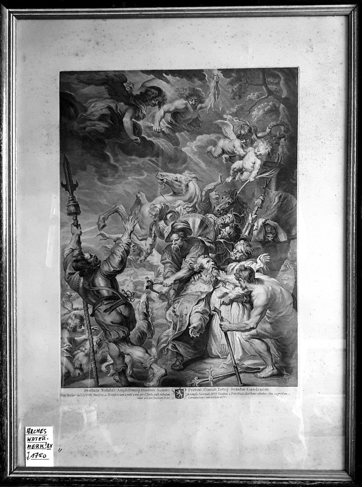 Gravure de Rubens « Le Martyre de Livinius », Enlèvement ou Envoi, Gravure