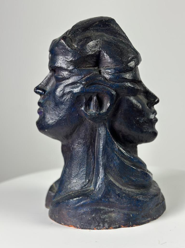 Double portrait en terre cuite (homme et femme) 1920-1940, Enlèvement, Europe, Classique, Homme