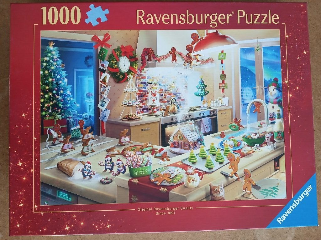 2 puzzels Kerst Ravensburger 1000 stukjes, Hobby en Vrije tijd, Ophalen, 500 t/m 1500 stukjes, Zo goed als nieuw, Legpuzzel