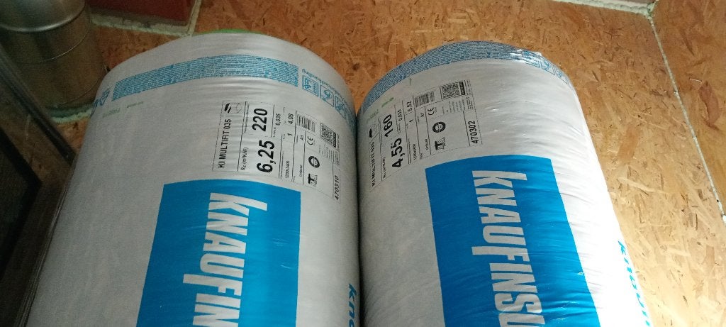 Knauf Multifit 035 glaswol 22cm en 16cm, Neuf, Enlèvement, 5 à 10 m², 12 cm ou plus