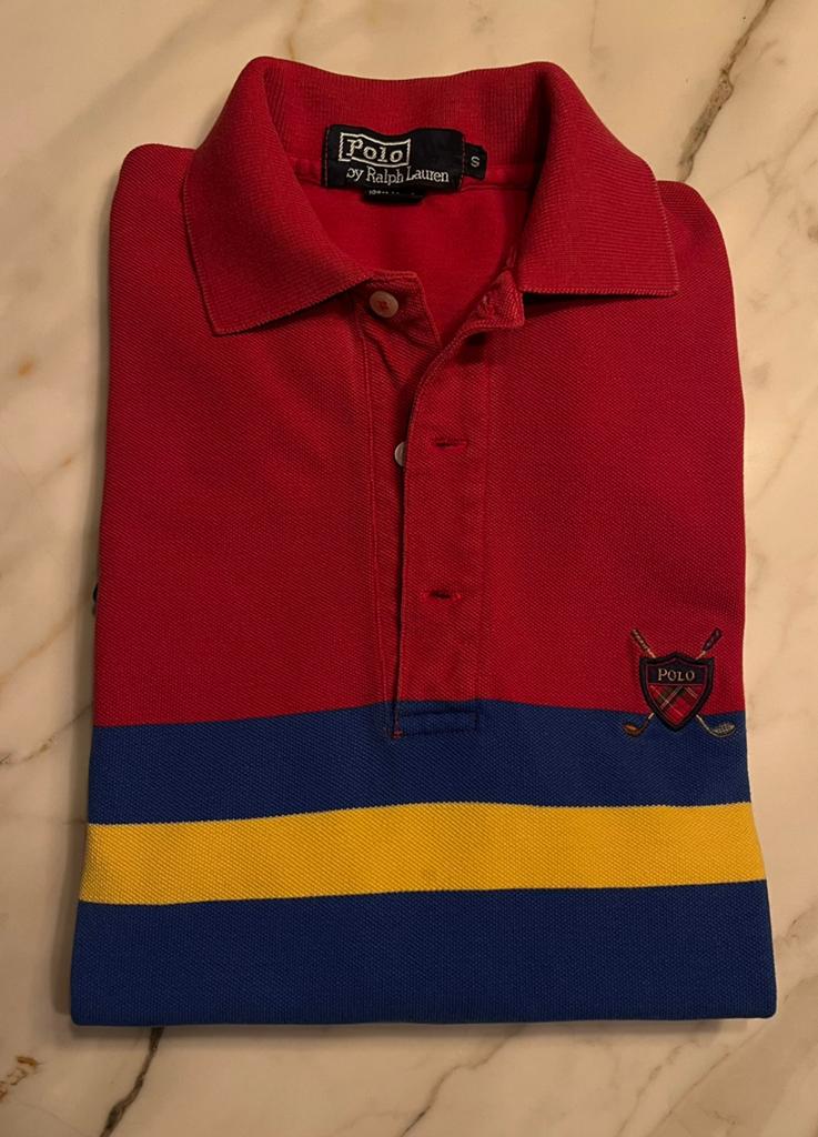 Ralph Lauren polo met strepen, Ophalen of Verzenden, Zo goed als nieuw, Maat 46 (S) of kleiner, Rood