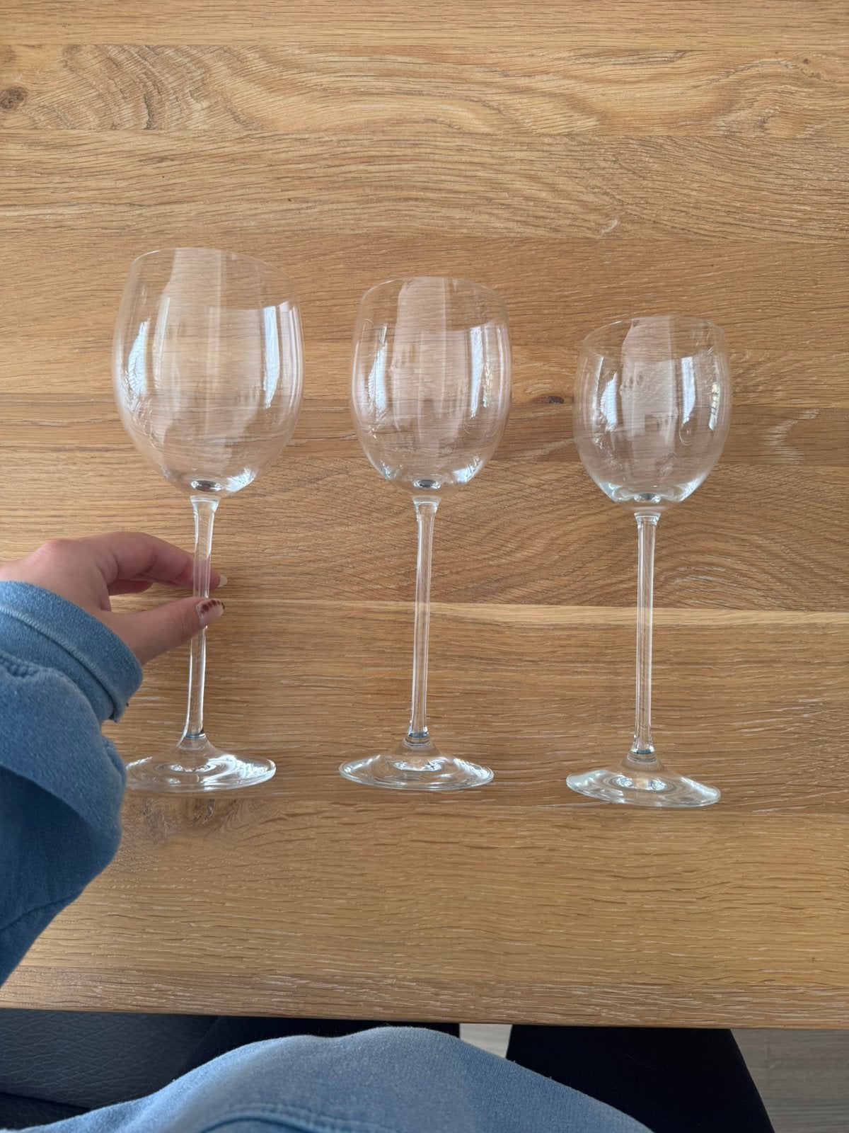 Volledige set (18 stuks) van 3 kristallen wijnglazen, Ophalen, Zo goed als nieuw