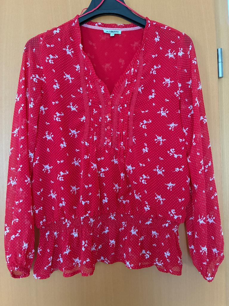 chemisier blouse manches longues femme Miss Liberto - T. 38, Vêtements | Femmes, Blouses & Tuniques, Porté, Taille 38/40 (M), Rouge