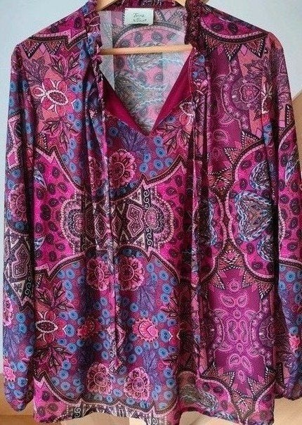 Prachtige blouse Terra Di Siena. 1 maat kan voor 36/38/40, Taille 38/40 (M), Rose, Comme neuf, Terra di Siena