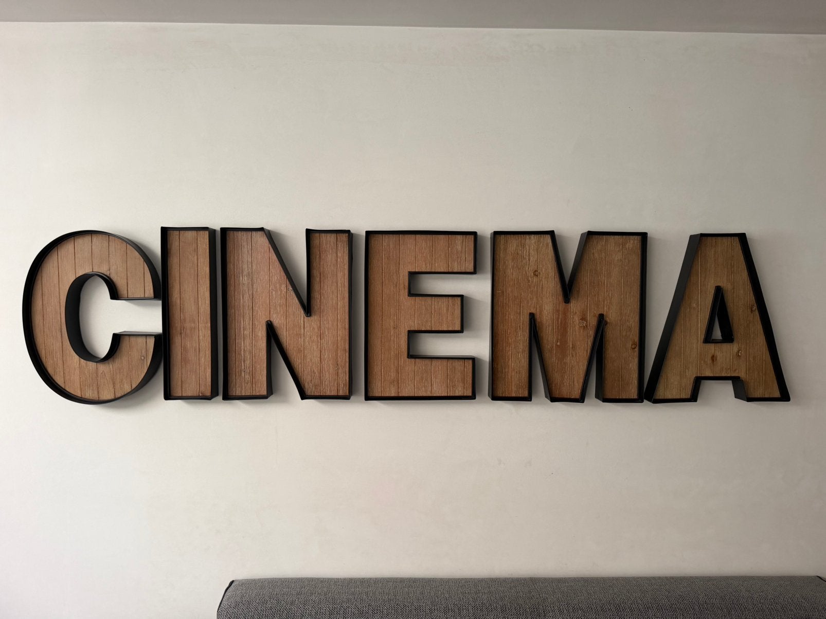 Blokletters Cinema - 220cm x 50cm, Maison & Meubles, Enlèvement ou Envoi, Bois