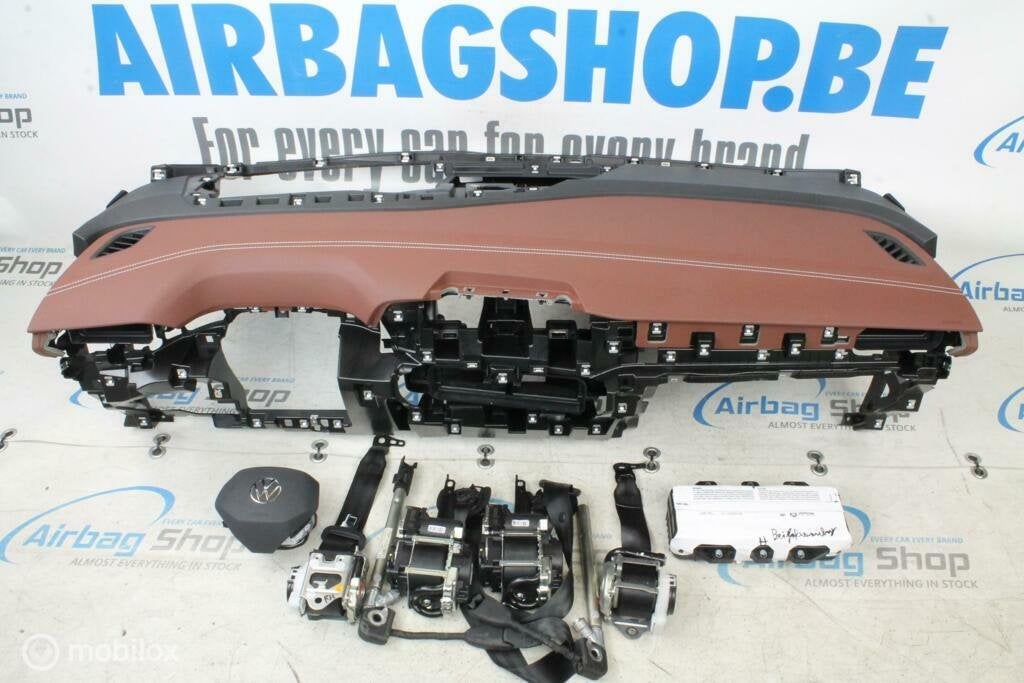 Airbag Tableau bord brun HUD couture blanche Volkswagen ID.5, Enlèvement ou Envoi, Utilisé