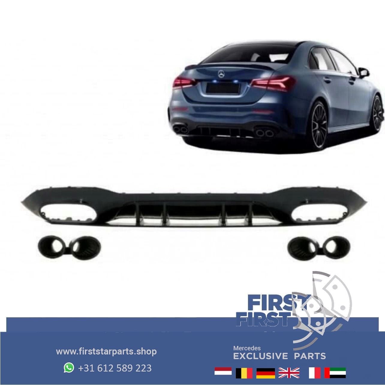 V177 W177 A45s AMG DIFFUSER + UITLAAT SIERSTUKKEN AERO PAKKE, Auto-onderdelen, Gebruikt, -, Ophalen of Verzenden, -