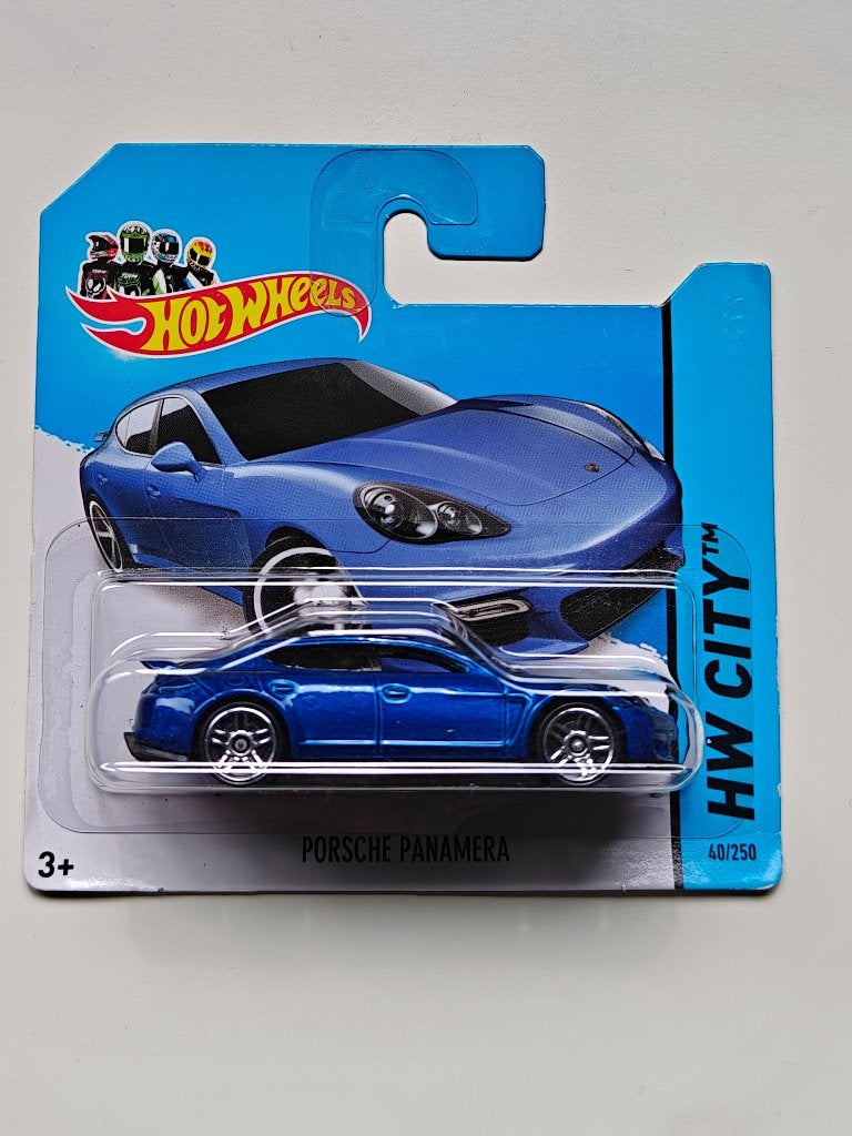 Hot Wheels Porsche Panamera Blauw HW City 2014, Hobby en Vrije tijd, Ophalen of Verzenden, Gebruikt, Auto