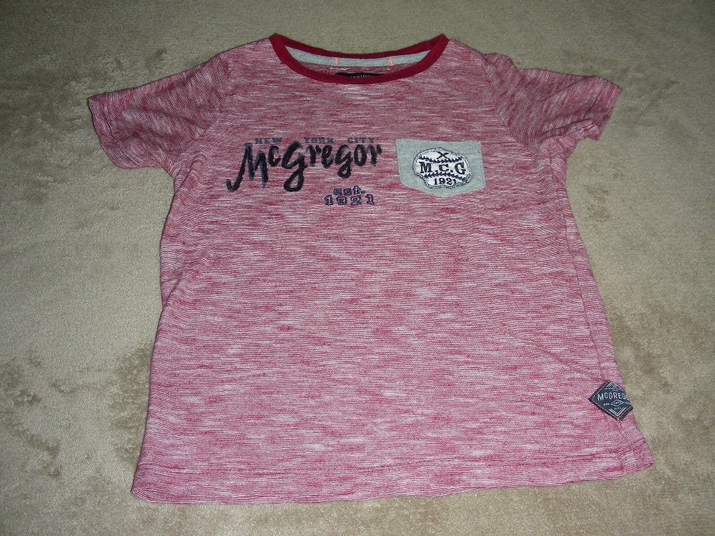 Rood/wit t-shirt korte mouwen, McGregor, maat 116, 6 jaar, Kinderen en Baby's, McGregor, Ophalen of Verzenden, Zo goed als nieuw