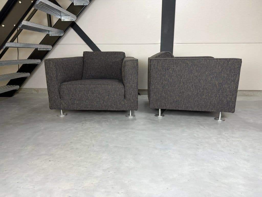 Design on Stock Blizz fauteuils - antracietgrijze stof, Ophalen, 75 tot 100 cm, 100 tot 125 cm, Pode Harvink Leolux Montis Label