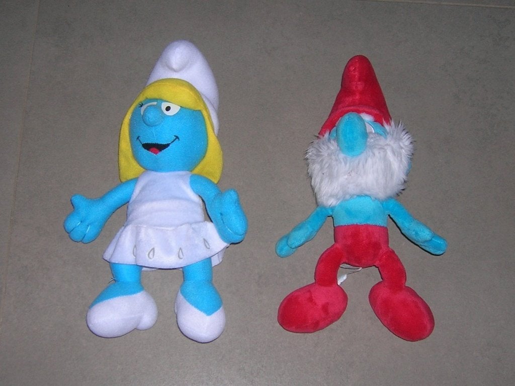 Grote Smurf en Smurfin knuffel, Ophalen, Zo goed als nieuw, Grote Smurf, Poppetje, Figuurtje of Knuffel