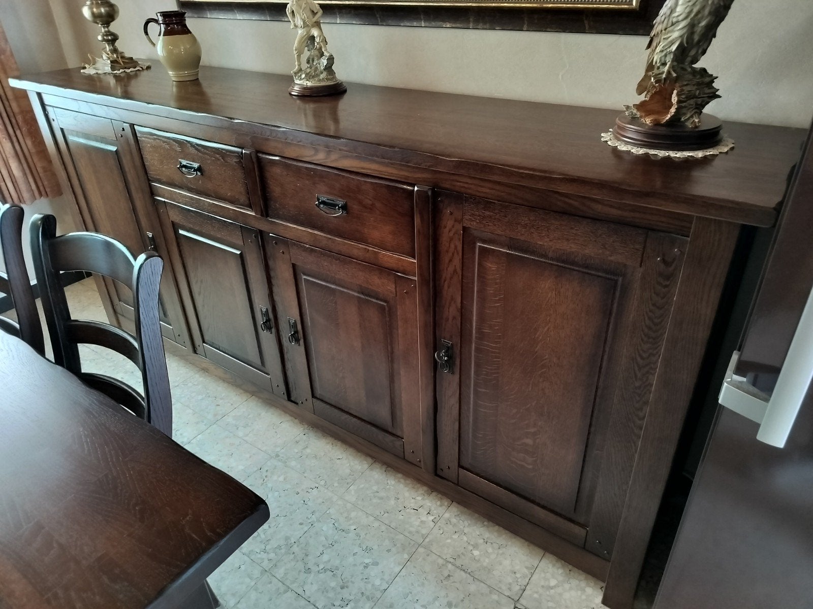 complete eetkamer met uitschuifbare tafel, Ophalen