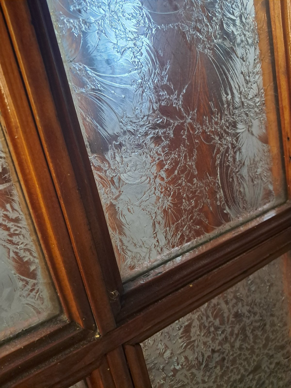 Prachtige antieke drieluikdeuren met origineel sierglas, Ophalen, Hout, Gebruikt, .