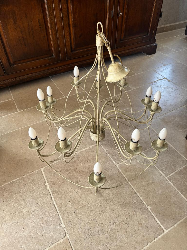 Luster - vintage look, Ophalen, Cottage; vintage, Zo goed als nieuw, Metaal