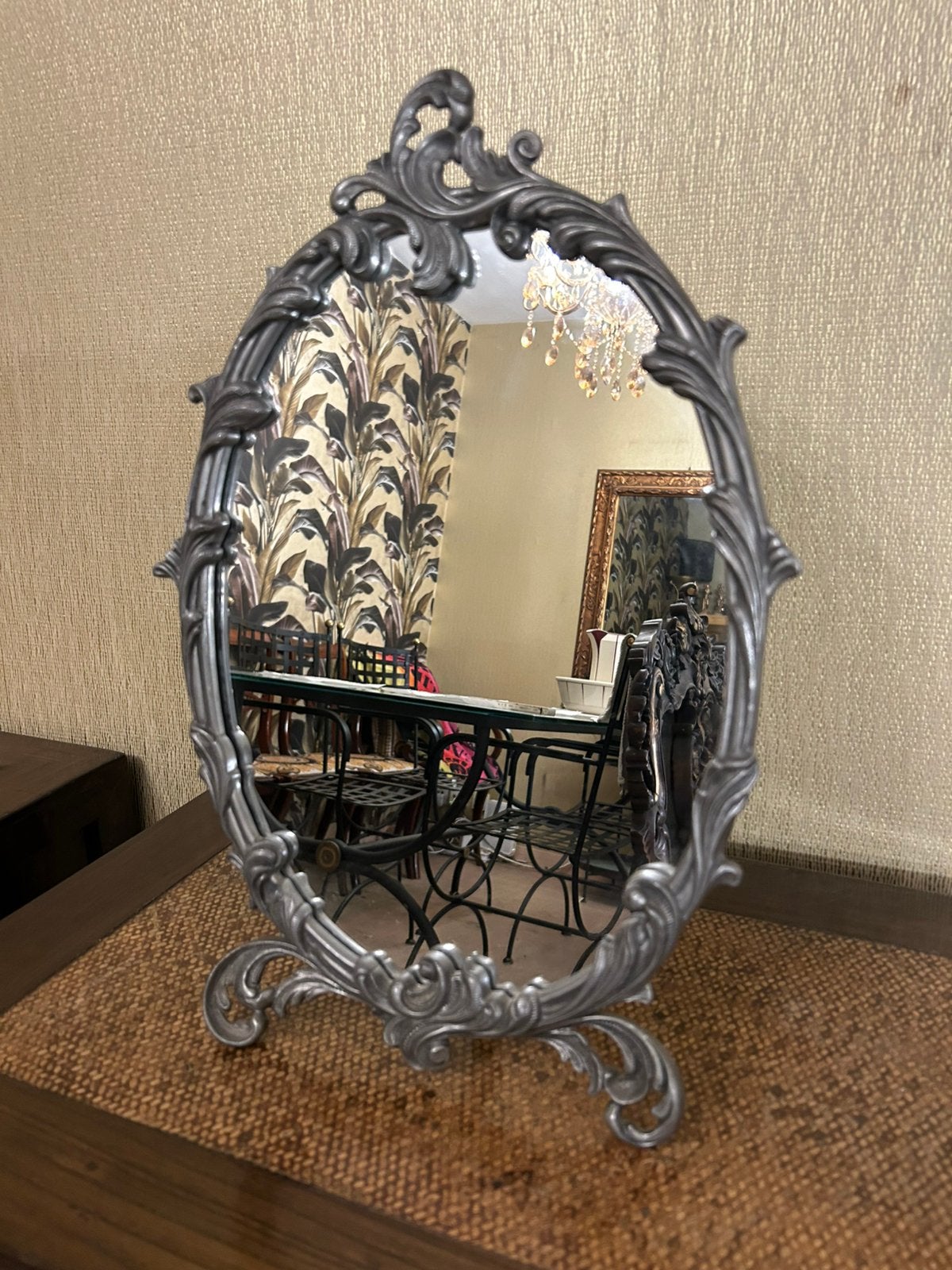 Prachtige antieke  staande spiegei, Antiquités & Art, Antiquités | Miroirs, Enlèvement