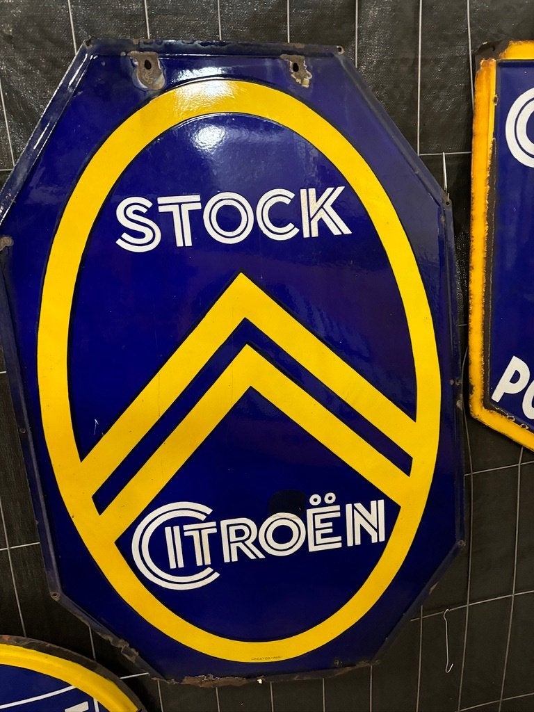 Citroen Stock emaille reclamebord ca 1920-1930, Ophalen, Gebruikt, Reclamebord