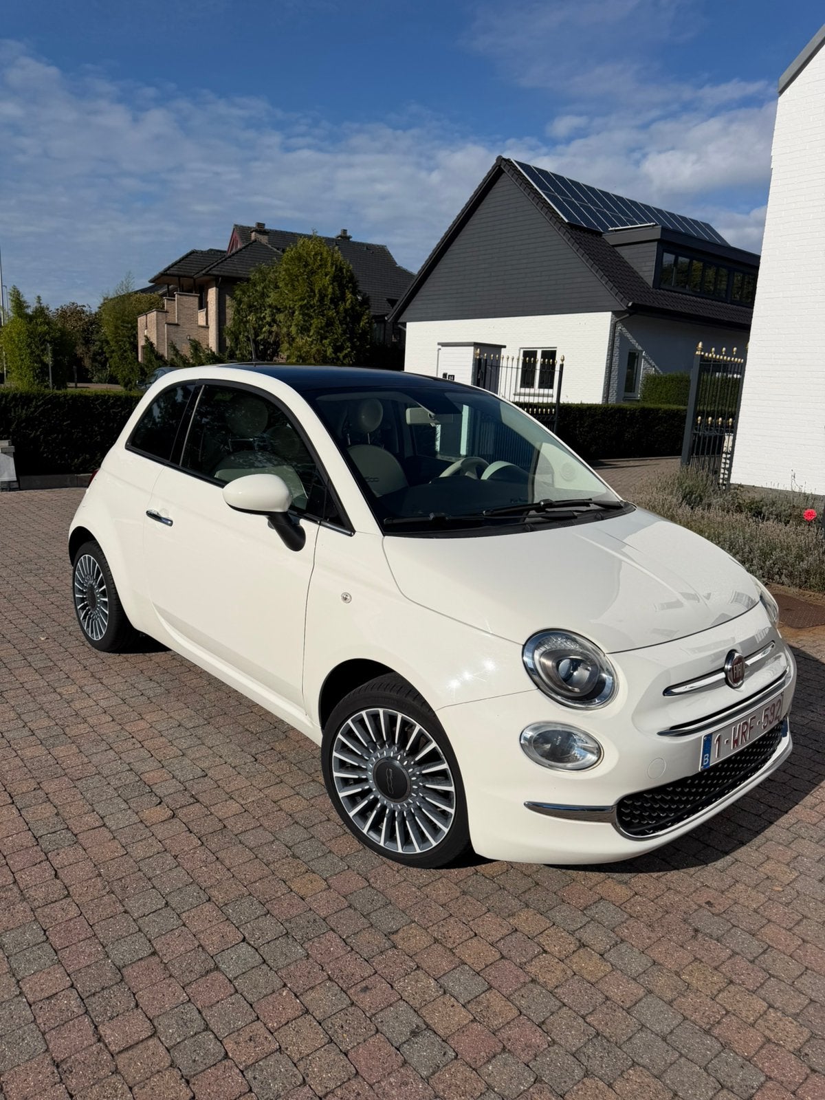 Fiat 500 Lounge, Auto's, Voorwielaandrijving, Leder en Stof, Wit, Handgeschakeld
