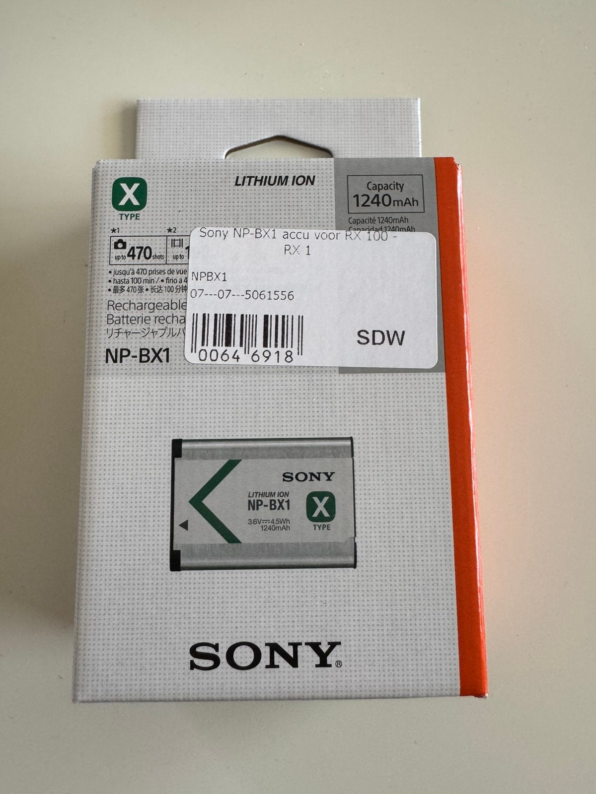 Sony NPBX1 batterij NIEUW, Audio, Tv en Foto, Ophalen, Nieuw, Sony, Accu