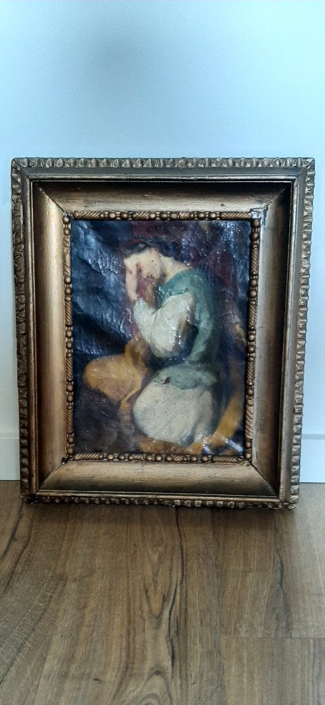 Zeer oud schilderij, Antiek en Kunst, Ophalen, Overige stijlen, Handgeschilderd, Portret of Personen