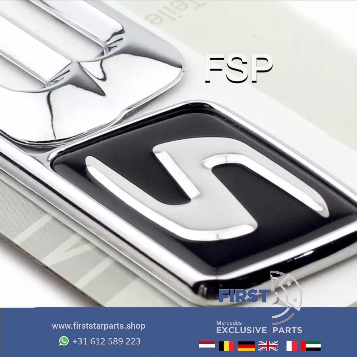 W205 C205 C63S AMG LOGO C 63 S LETTERS CHROOM EMBLEEM KOFFER, Gebruikt, -, Ophalen of Verzenden, Achter