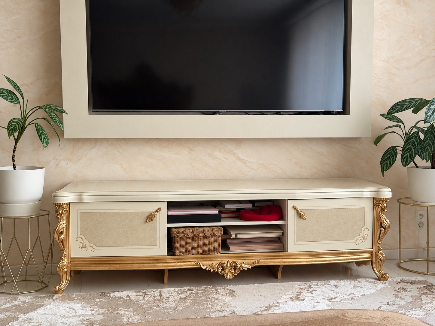 Meuble TV classique de luxe — Style baroque, Maison & Meubles, Enlèvement, Comme neuf