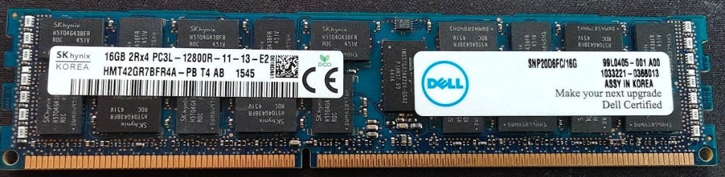 Dell Certified 16 Go DDR3L ECC RDIMM PC3L-12800R – 14 pièces, Informatique & Logiciels, Mémoire RAM, Enlèvement ou Envoi, DDR3