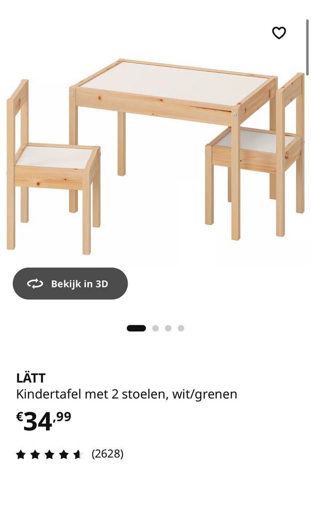 NIEUW - Ikea kindertafel met 2 stoelen, Kinderen en Baby's, Ophalen of Verzenden, Nieuw, Tafel(s) en Stoel(en)