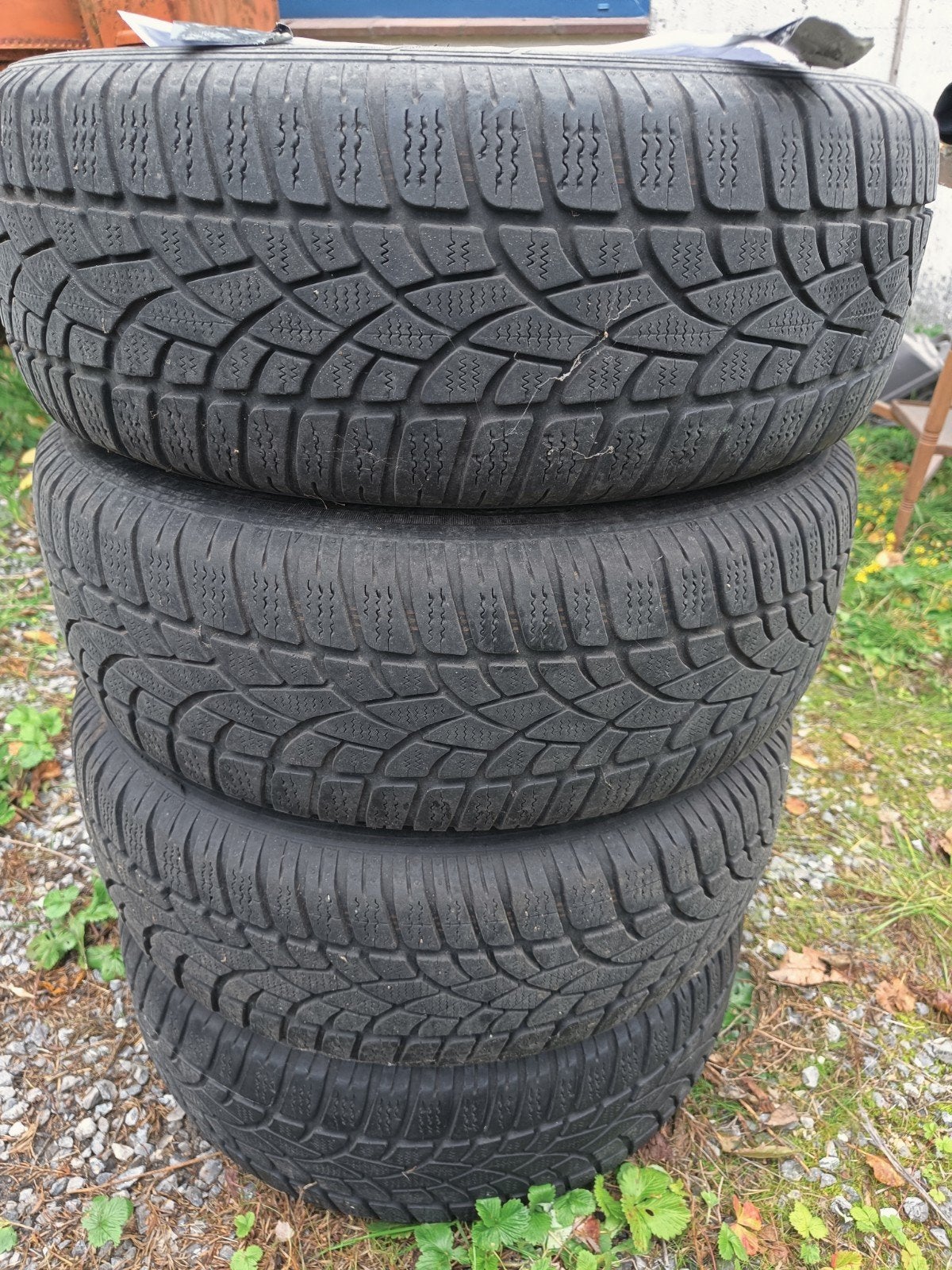 4 Dunlop Winterbanden op velgen, Ophalen, Gebruikt