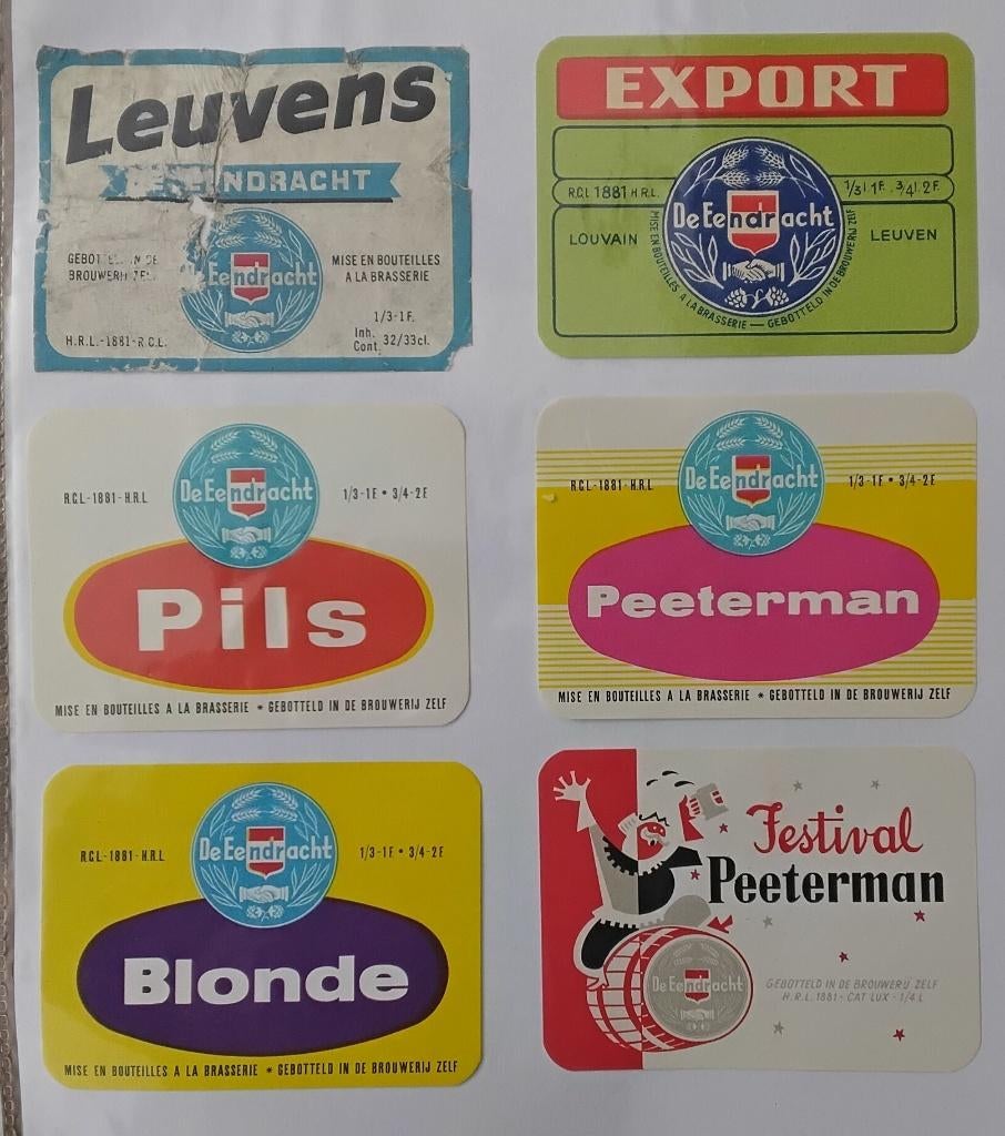 bier etiket de eendracht leuven, Verzamelen, Ophalen