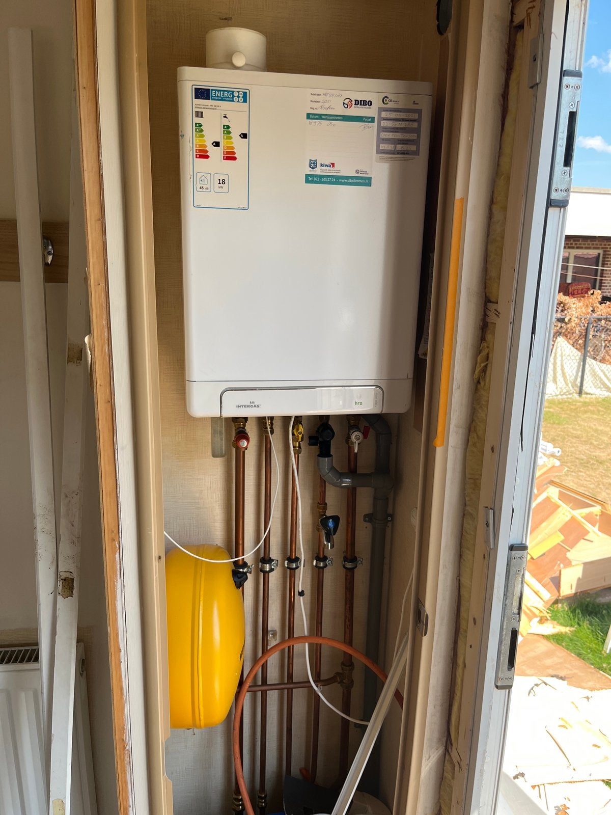 CV ketel, eventueel met 6 radiatoren voor stacaravan, Enlèvement, Utilisé