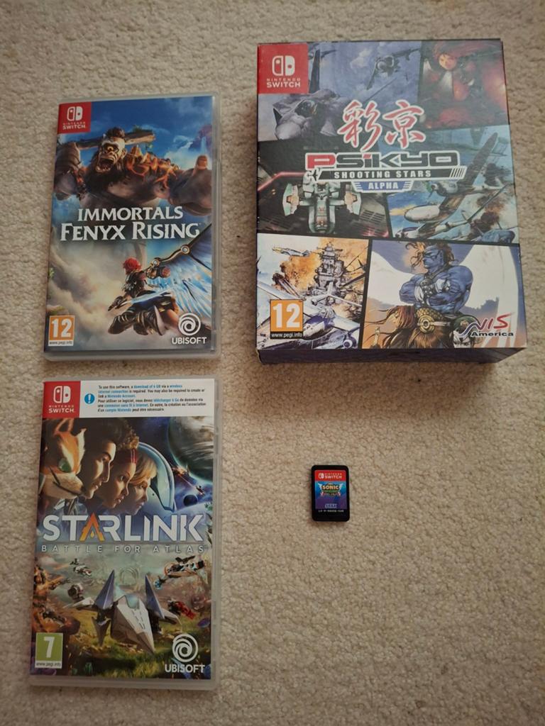 4 jeux Nintendo Switch : Sonic, Starlink, Psikyo Alpha, Enlèvement ou Envoi