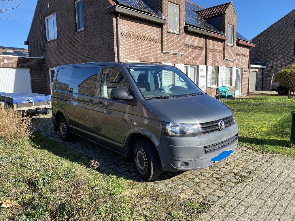 VW Transporter T5 grijs in goeie staat, Autos, 4 portes, Verrouillage central, Particulier, Tissu