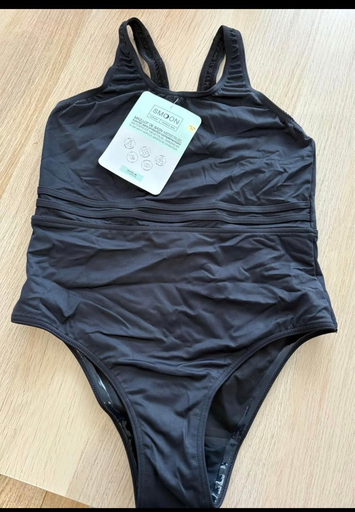 Maillot de bain menstruel Smoon 14/16 ans neuf, Enlèvement ou Envoi, Neuf, Noir, Maillot de bain ou Short