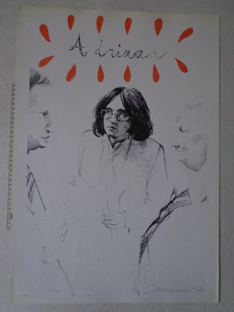 zeefdruk van Jan Vanriet "Adriaan Raemdonck" uit 1978, Sérigraphie, Enlèvement ou Envoi, Édition limitée, Portraits et figures
