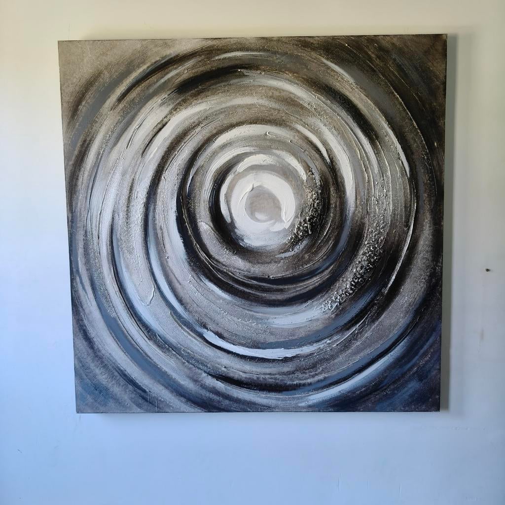 Luxe abstract schilderij 1mx1m met reliëf, Antiek en Kunst, Ophalen